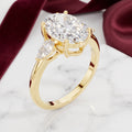 Aurora Oval Three-Stone Moissanite Ring