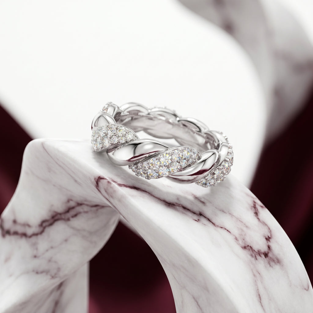 Valentina Twisted Moissanite Eternity Band