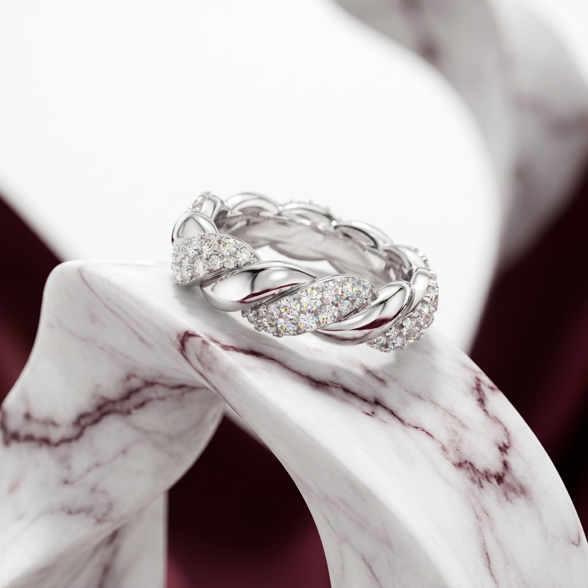 Valentina Twisted Moissanite Eternity Band