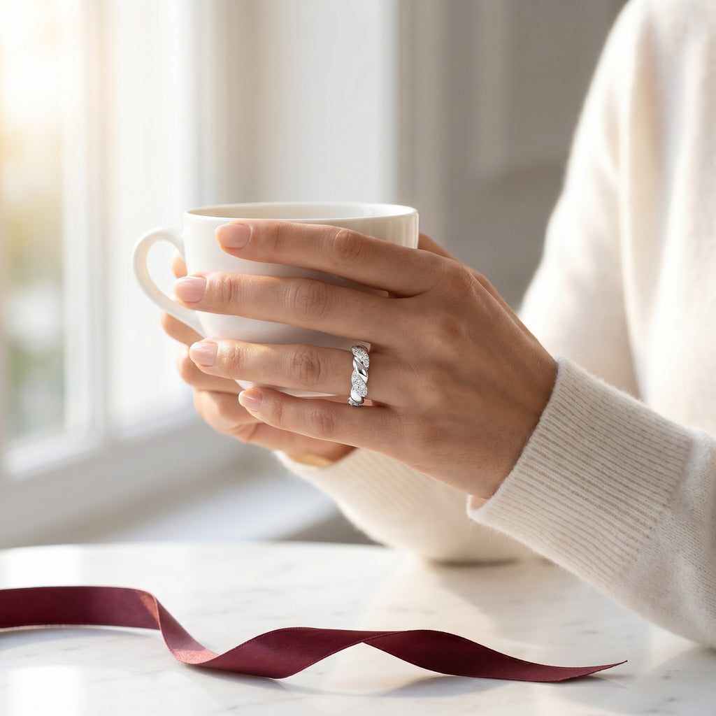 Valentina Twisted Moissanite Eternity Band