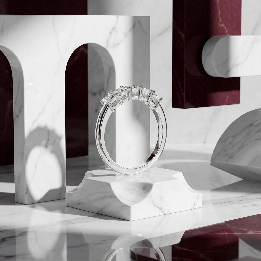 Victoria Princess Cut Moissanite Five Stone Ring