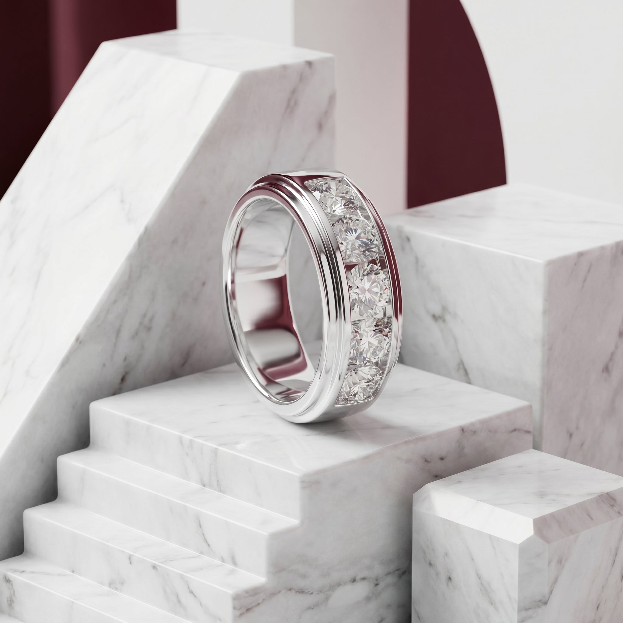 Dominic Channel Set Moissanite Band