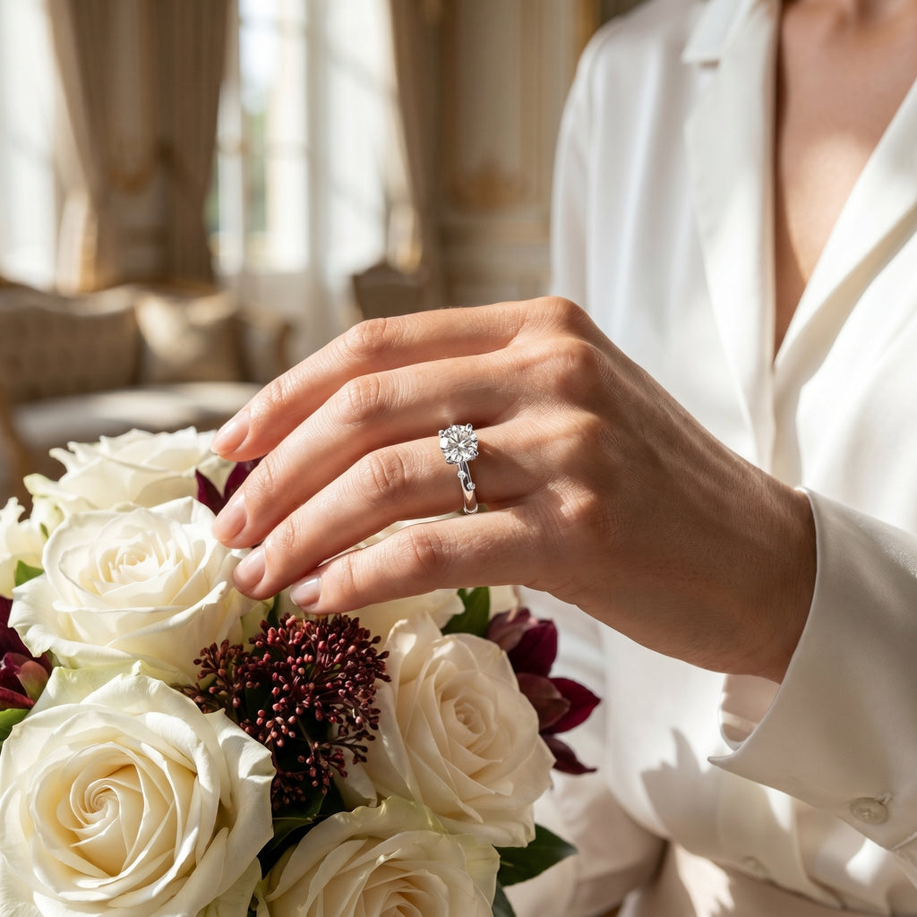 Isabella Round Moissanite Solitaire Ring