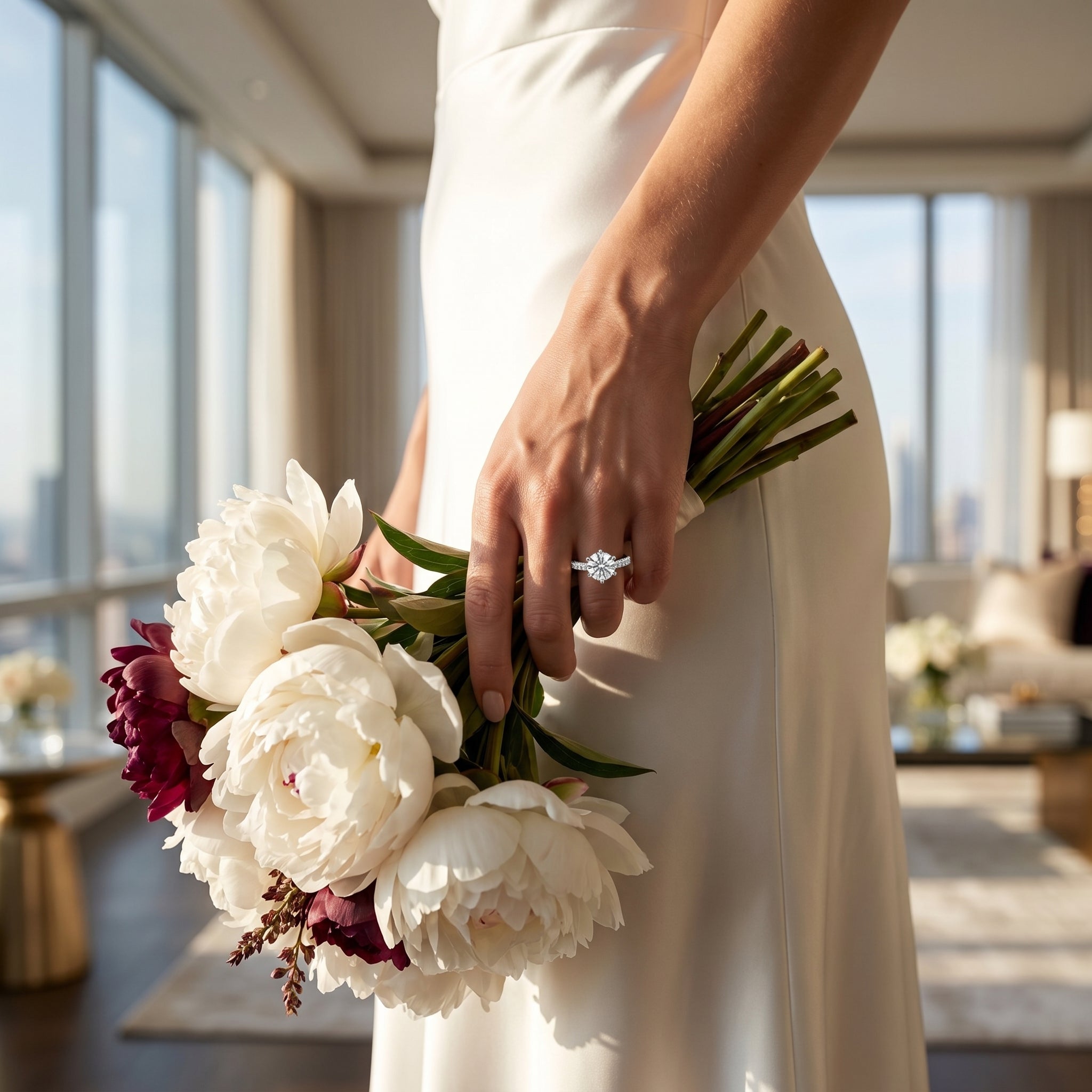 Aurielle 1.5CT Cathedral Moissanite Engagement Ring