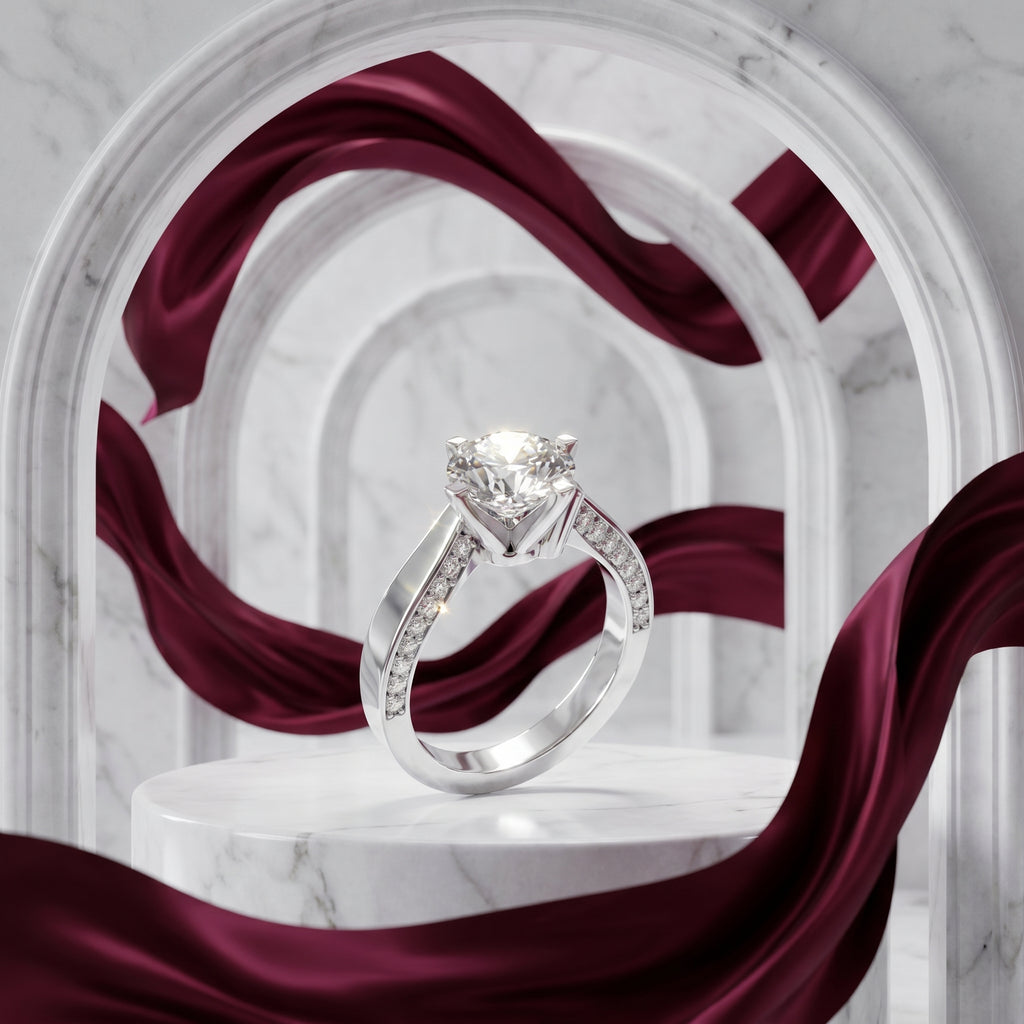 Aurielle 1.5CT Cathedral Moissanite Engagement Ring