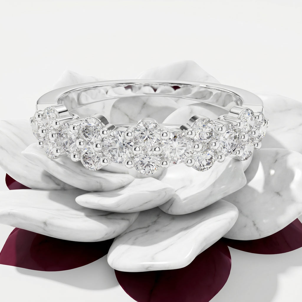 Rosalie Floral Moissanite Eternity Band