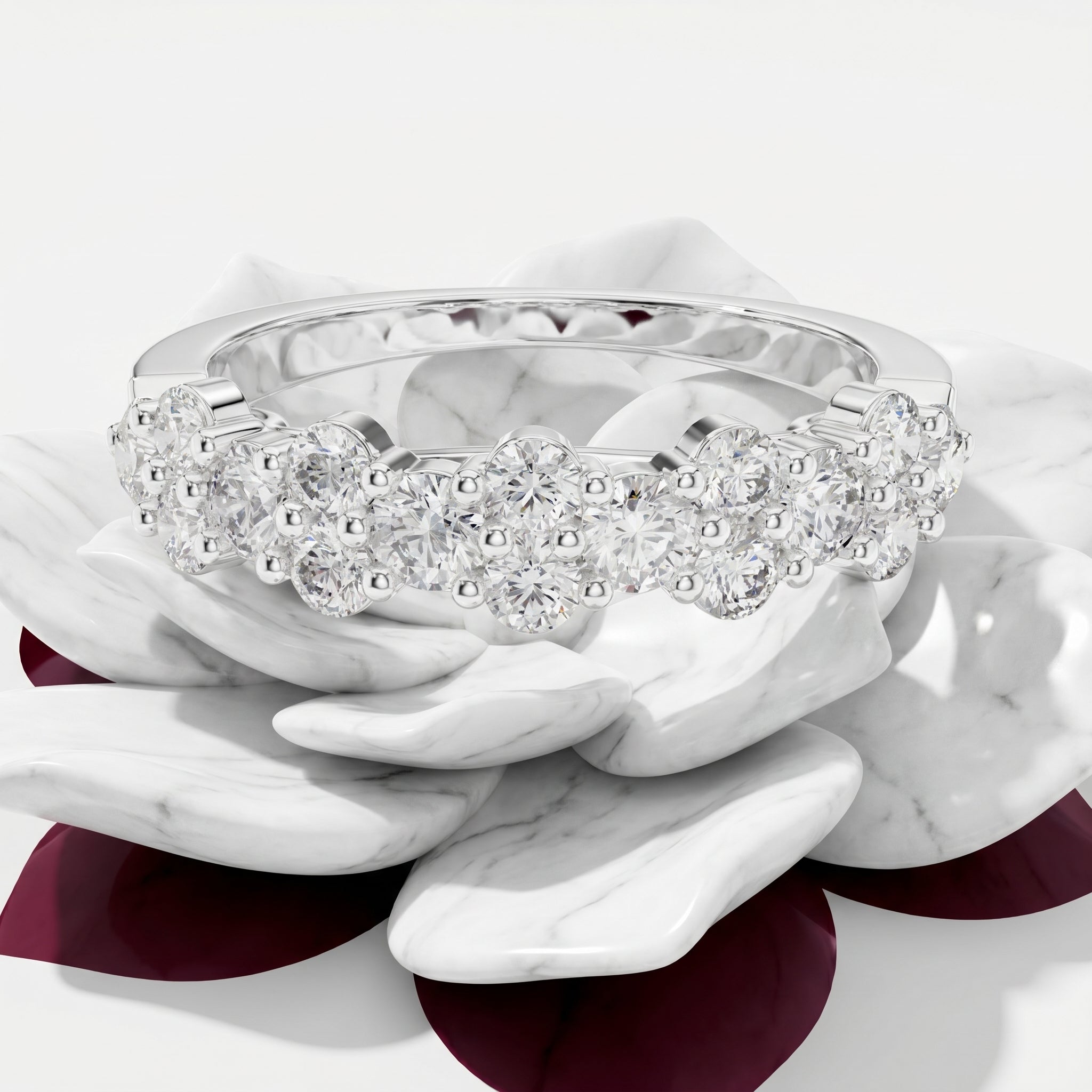 Rosalie Floral Moissanite Eternity Band