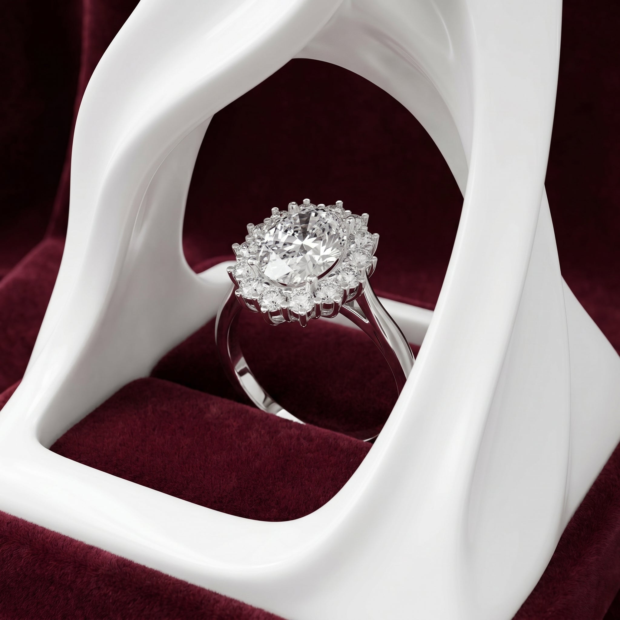 Victoria 2 CT Oval Halo Moissanite Ring