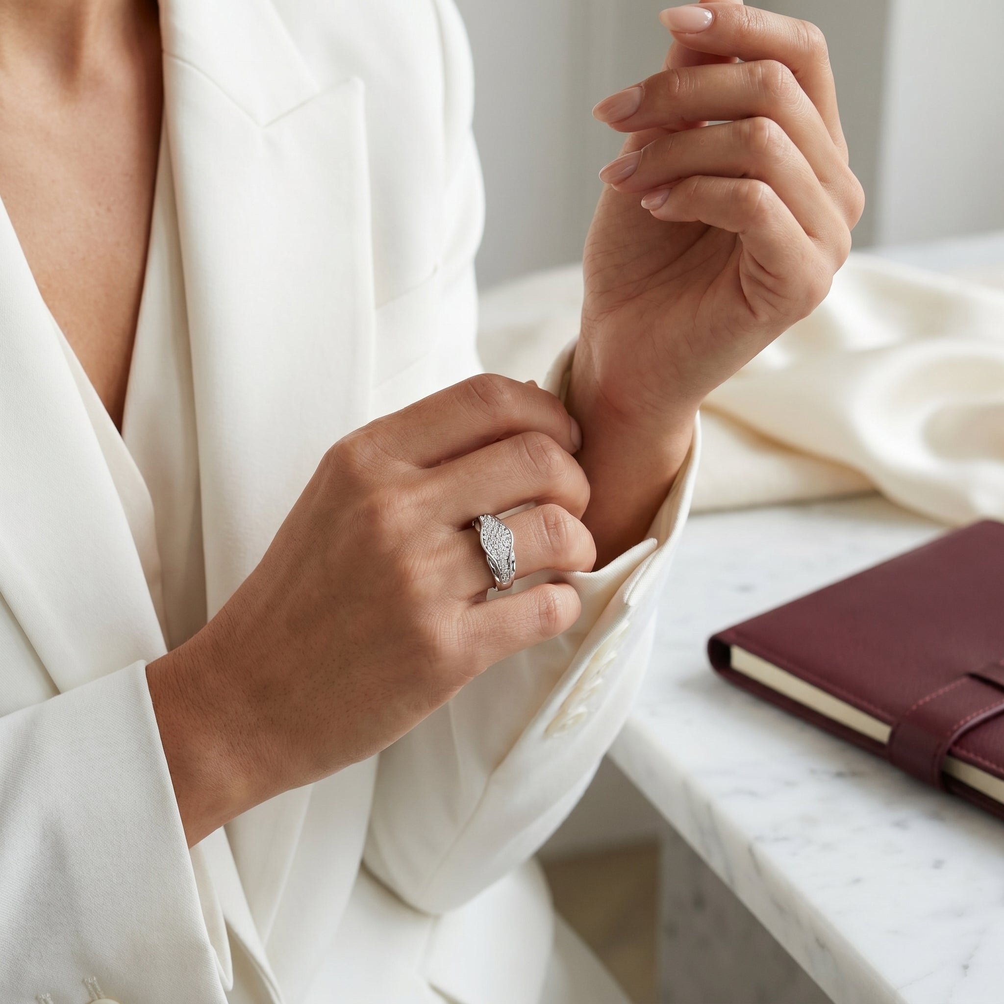 Celeste Pavé Dome Moissanite Ring