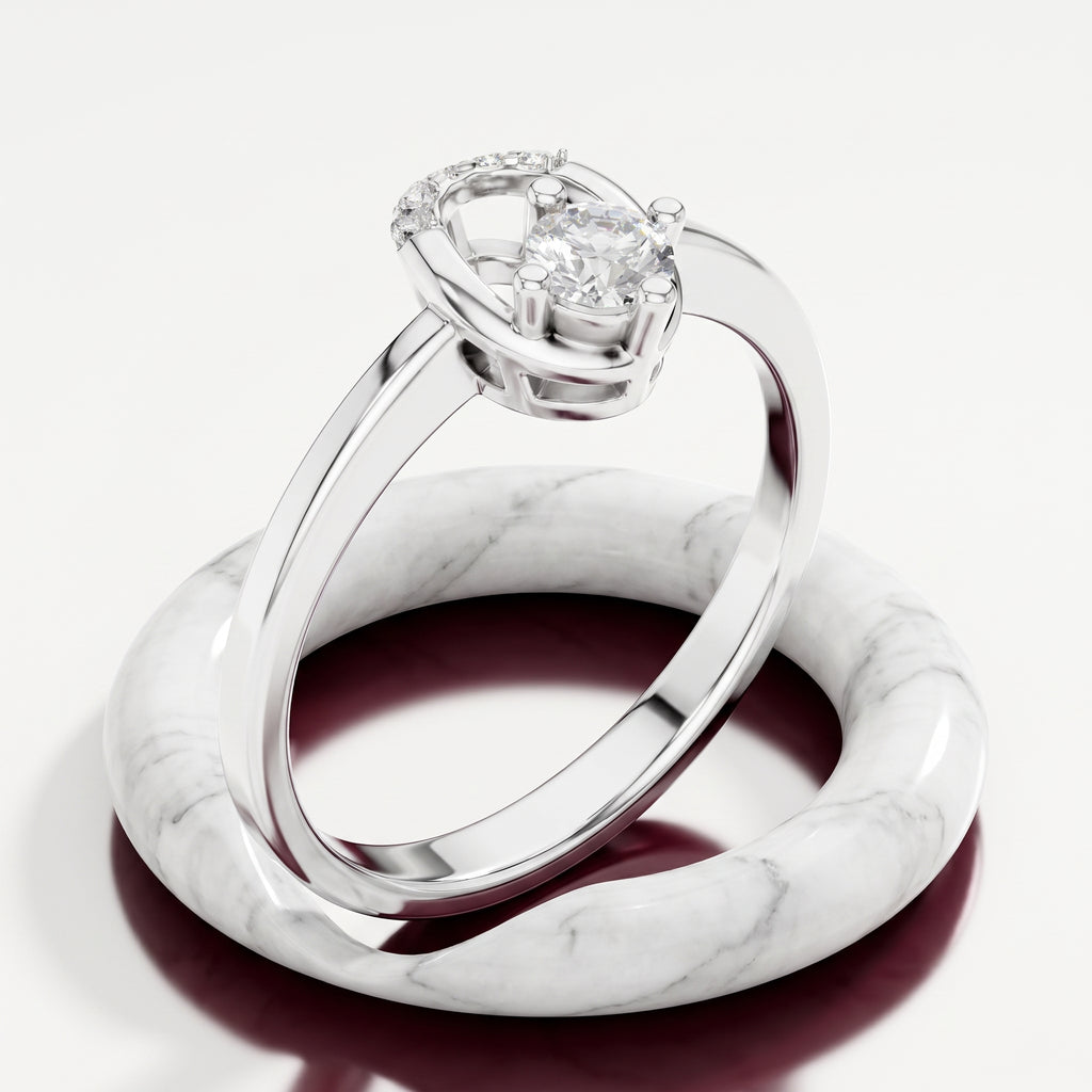 Elowen Open Halo Solitaire Ring