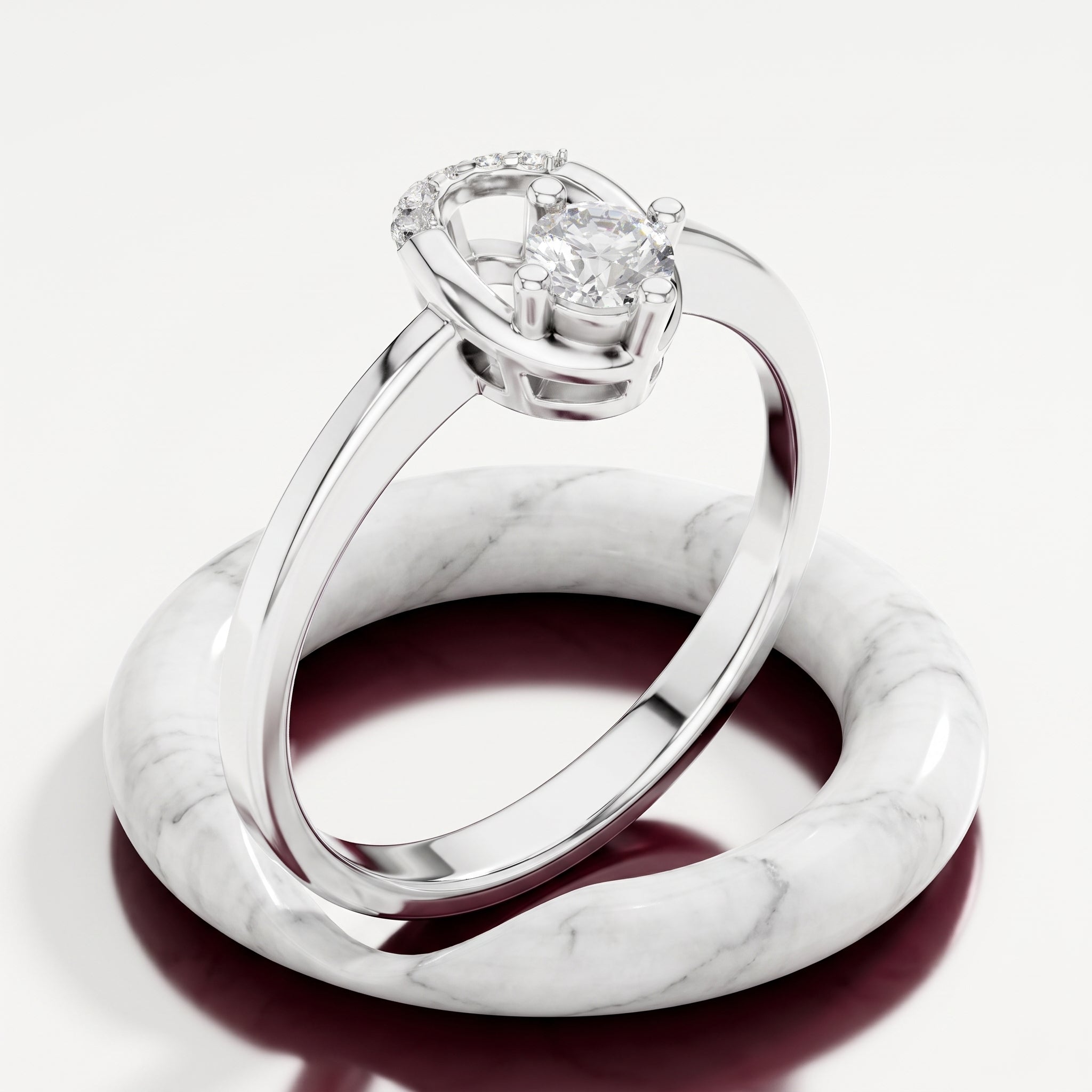 Elowen Open Halo Solitaire Ring