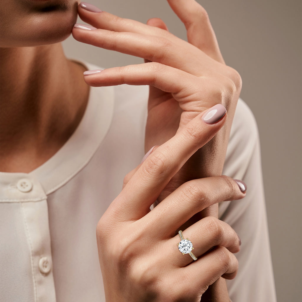 Aurielle Classic Pavé Solitaire Ring