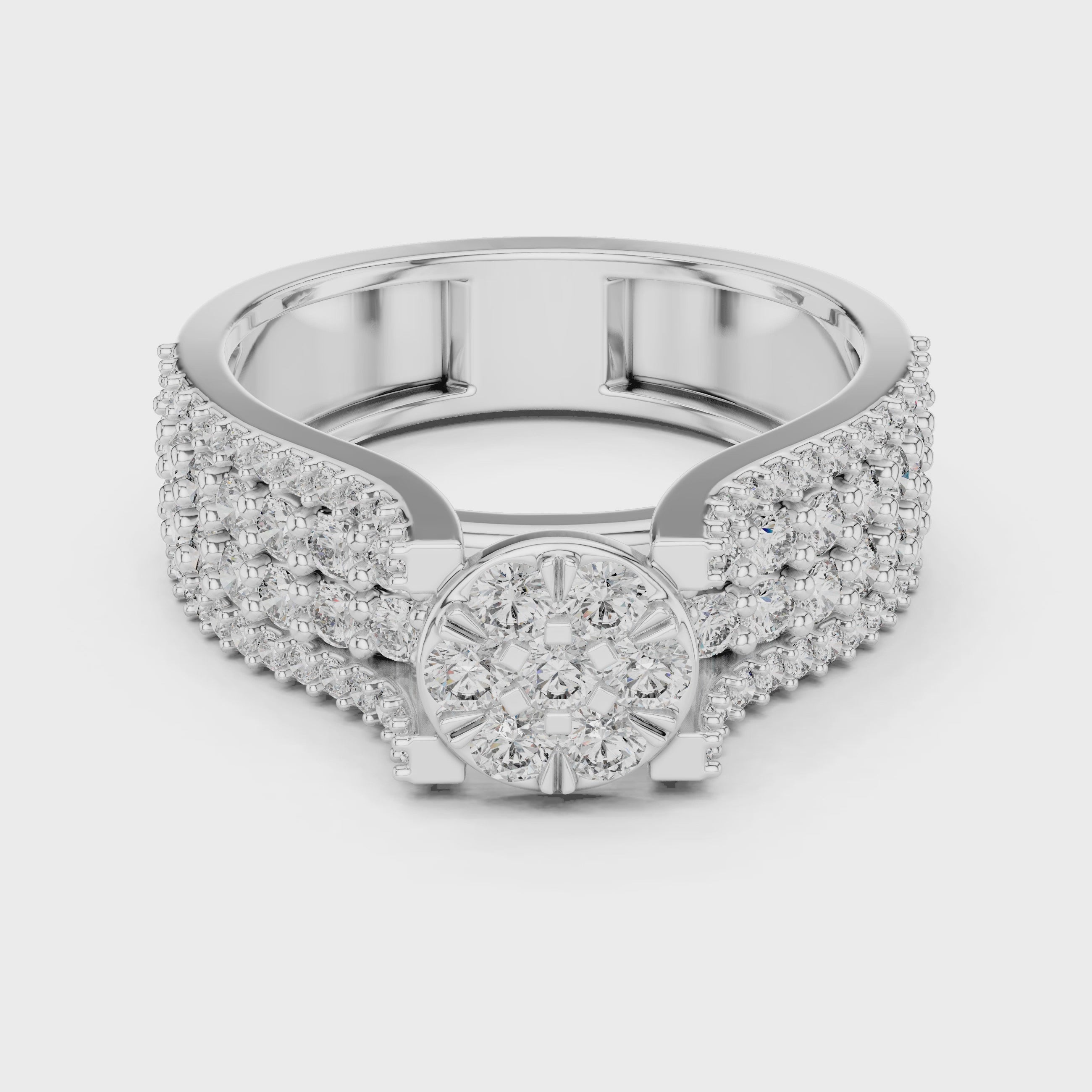 Celestia Floral Cluster Halo Ring