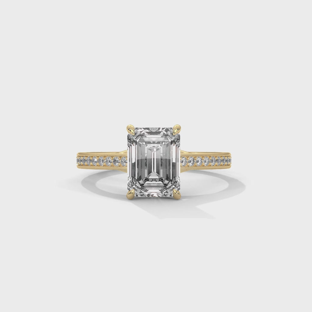 Valencia Radiant Cathedral Pavé Engagement Ring