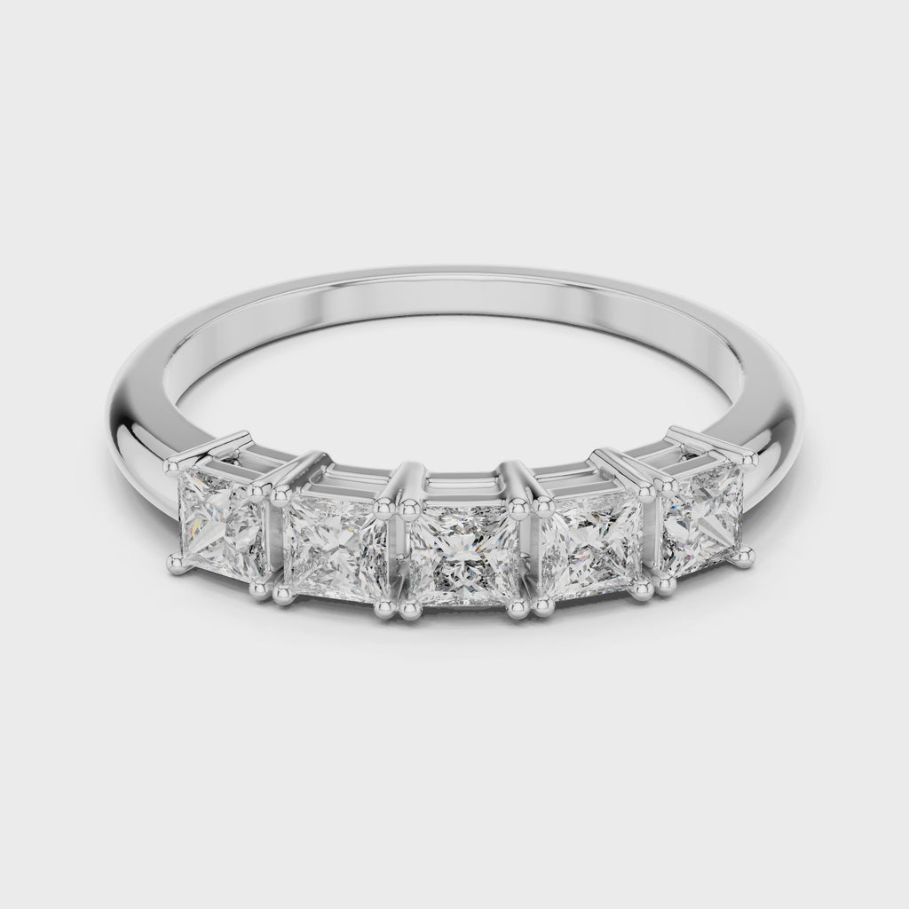 Victoria Princess Cut Moissanite Five Stone Ring