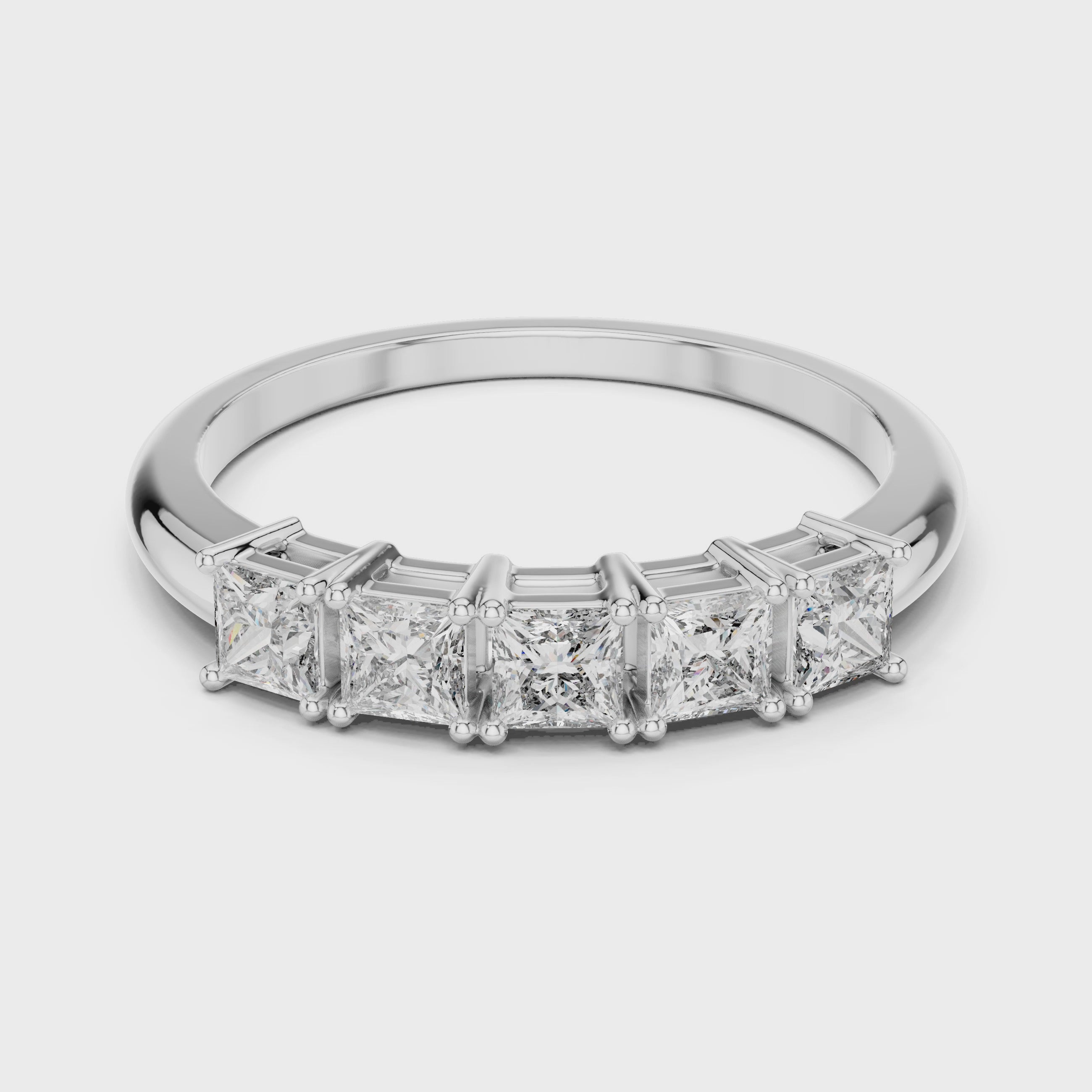 Victoria Princess Cut Moissanite Five Stone Ring