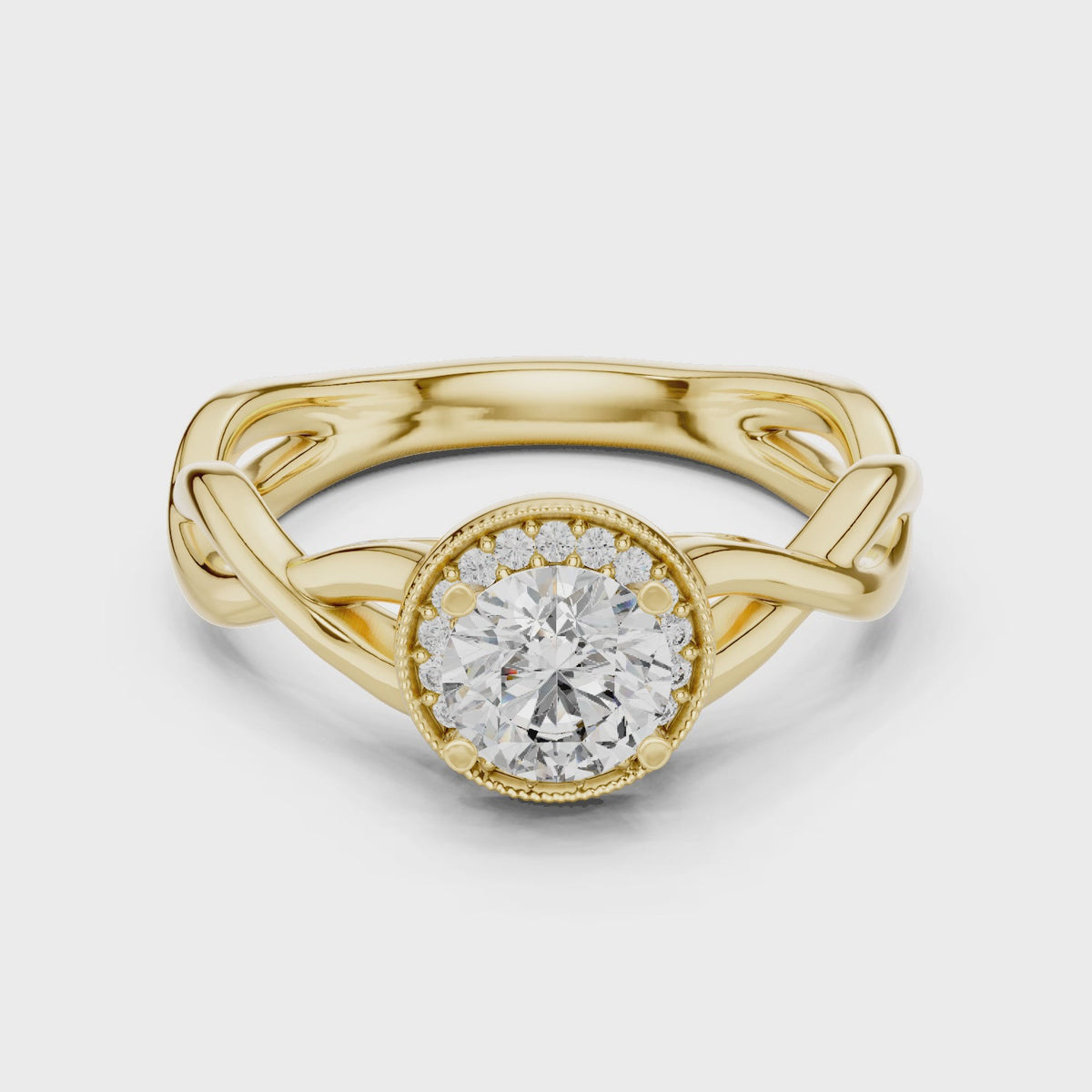0.70 CT Twisted Solitaire Engagement Ring | 925 Sterling Silver