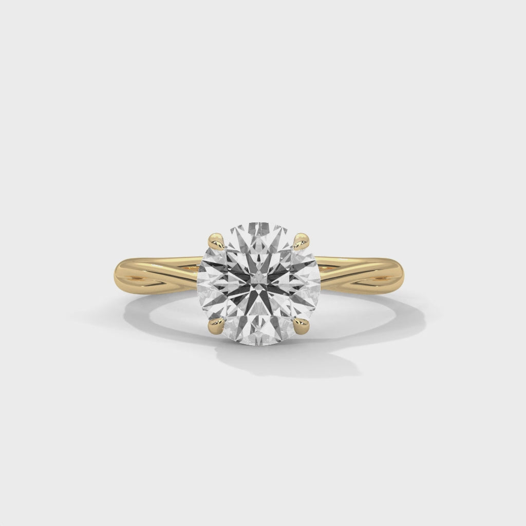 Infinity Twist Round Moissanite Engagement Ring