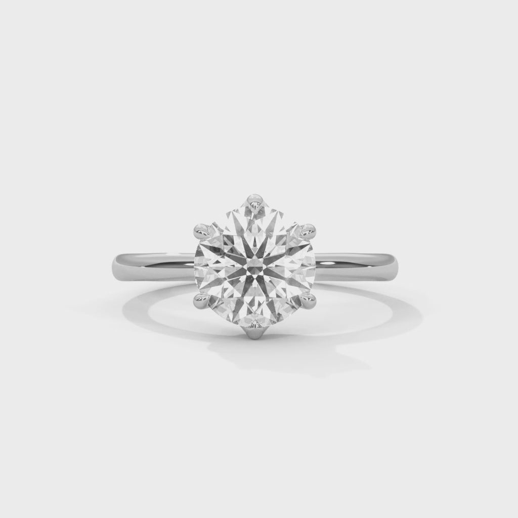 Round Moissanite Solitaire luxurious trendy style  Engagement Ring