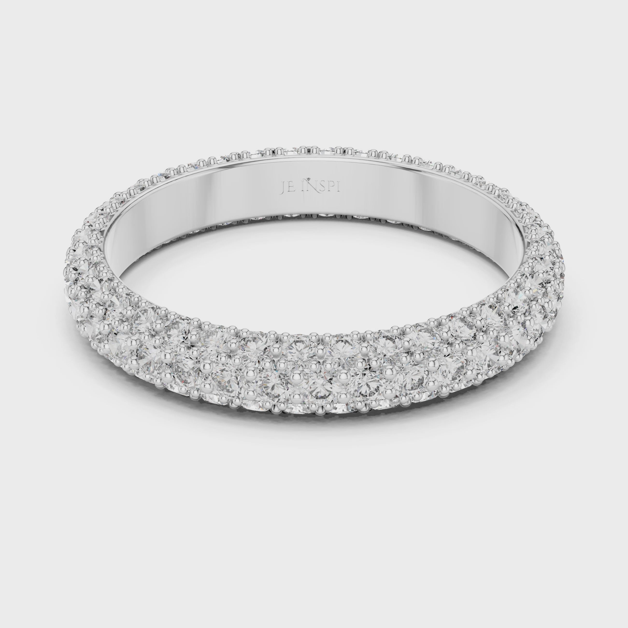 Celeste Three Row Moissanite Eternity Band