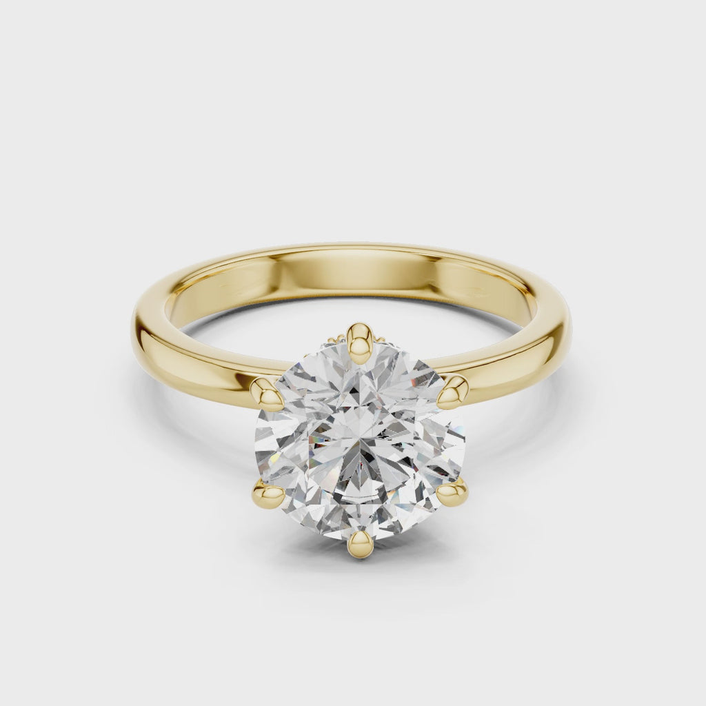 2 CT Round Solitaire Engagement Ring with Pavé Accents | 925 Sterling Silver