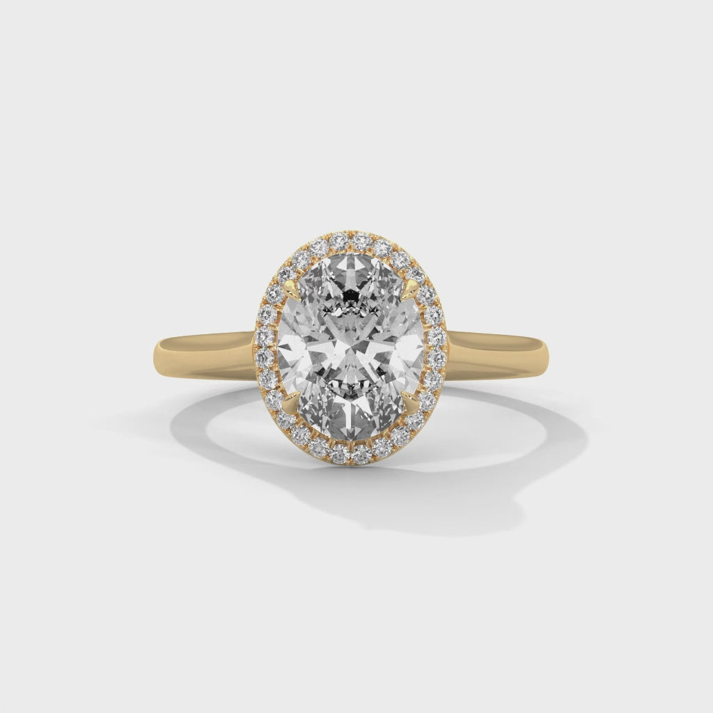 Seraphina Oval Halo Moissanite Engagement Ring