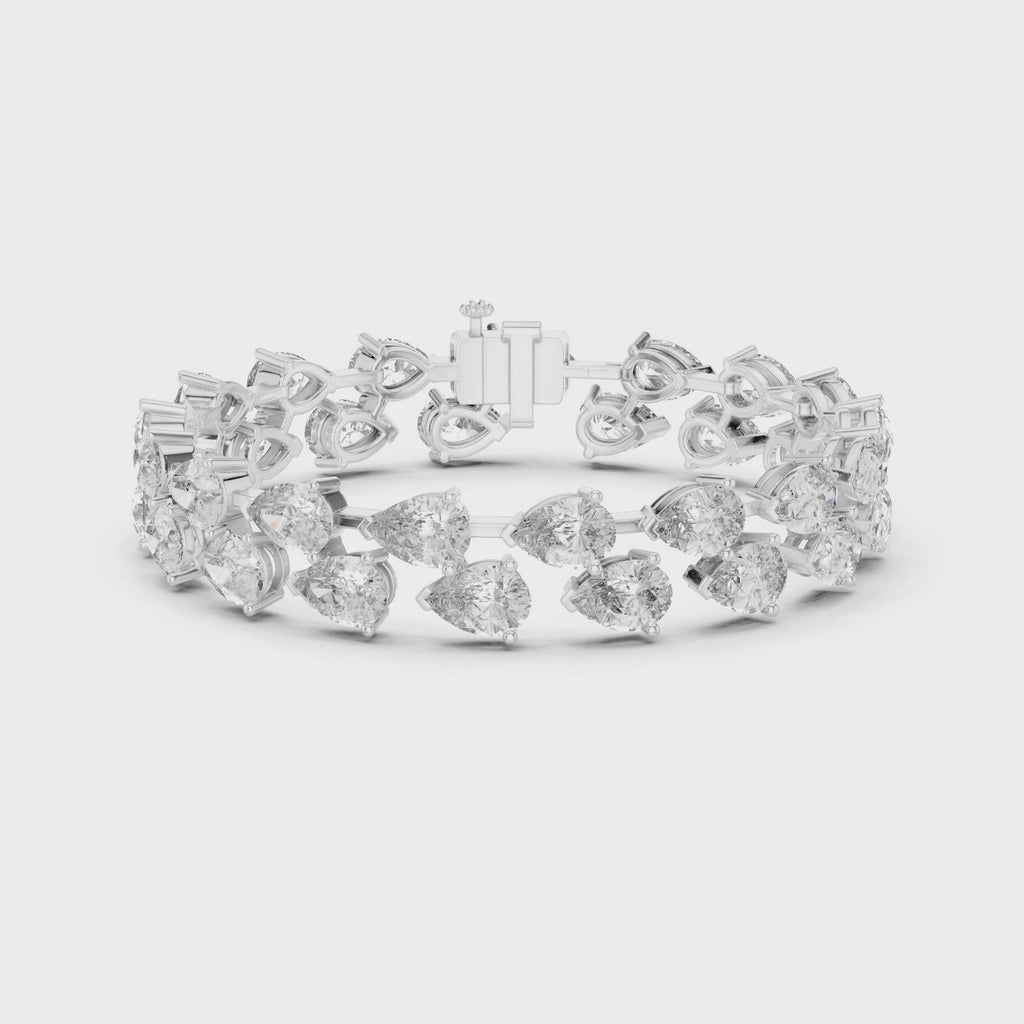 Pear-Shaped Tennis Bracelet | Luxury Diamond Bracelet Double-Row Tennis Bracelet