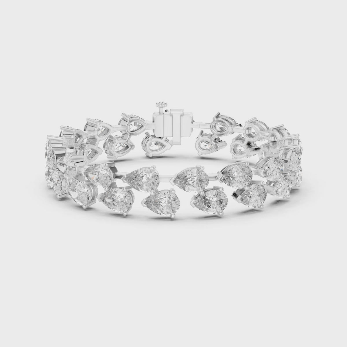 Pear-Shaped Tennis Bracelet | Luxury Diamond Bracelet Double-Row Tennis Bracelet