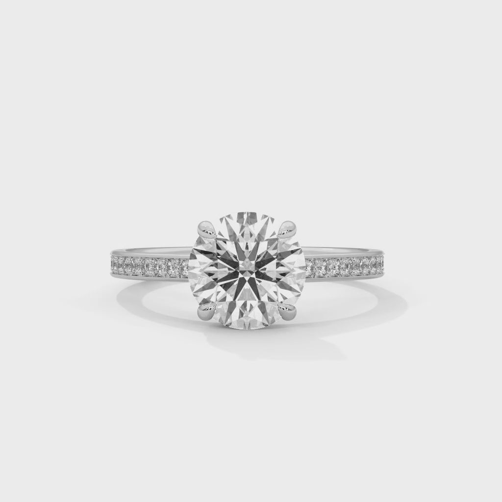 Aurora Classic Pavé Solitaire Engagement Ring