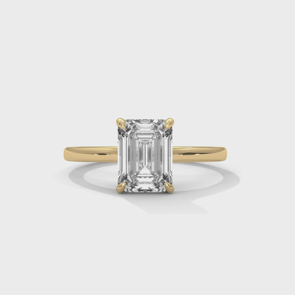Evelyn Emerald Cut Solitaire Engagement Ring