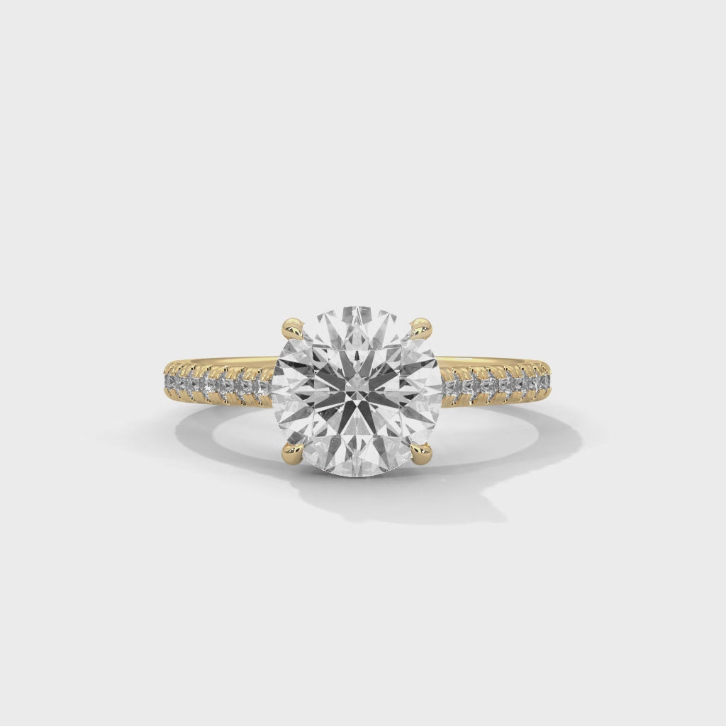 Aurielle Round Moissanite Cathedral Engagement Ring