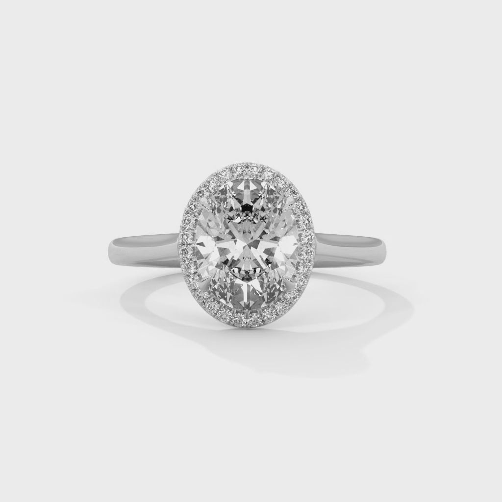 Seraphina Oval Halo Moissanite Engagement Ring