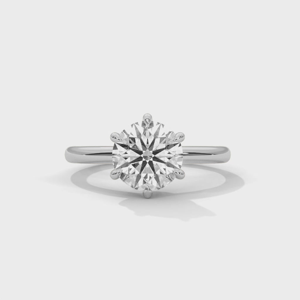 Round Moissanite Solitaire Ring Custom Engagement Ring