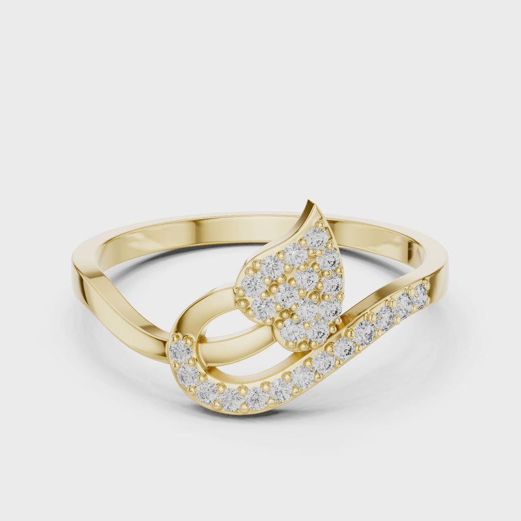 Verdelle Leaf Pavé Moissanite Ring