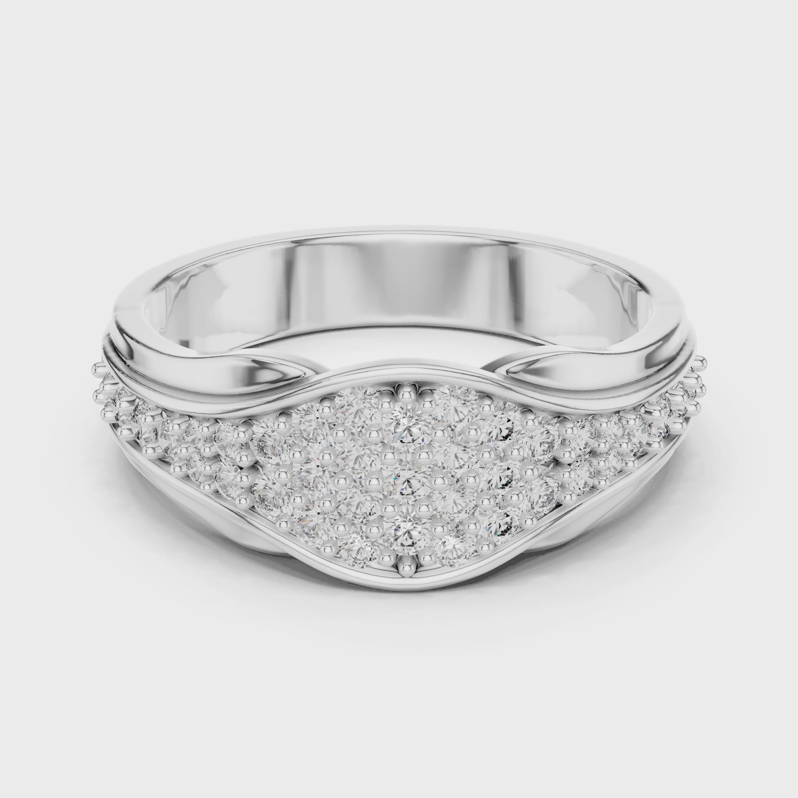 Celeste Pavé Dome Moissanite Ring