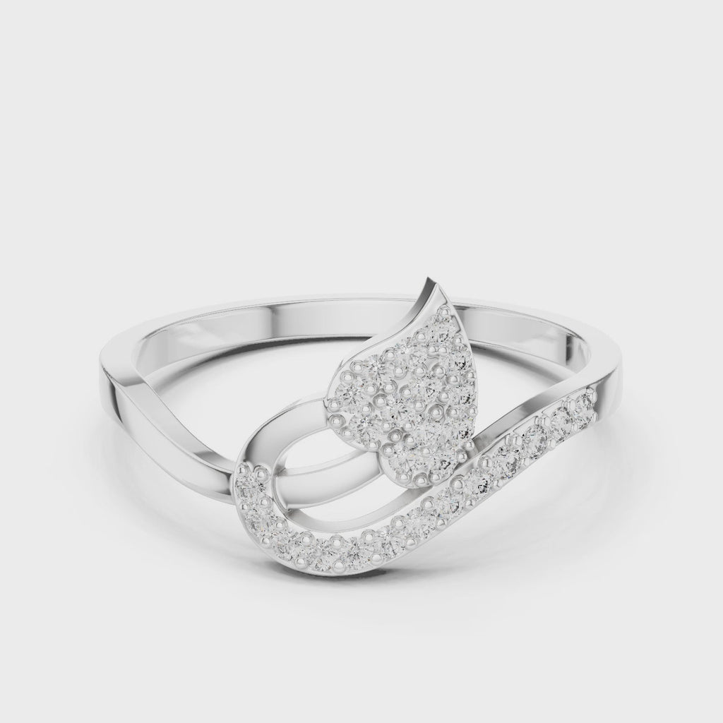 Verdelle Leaf Pavé Moissanite Ring