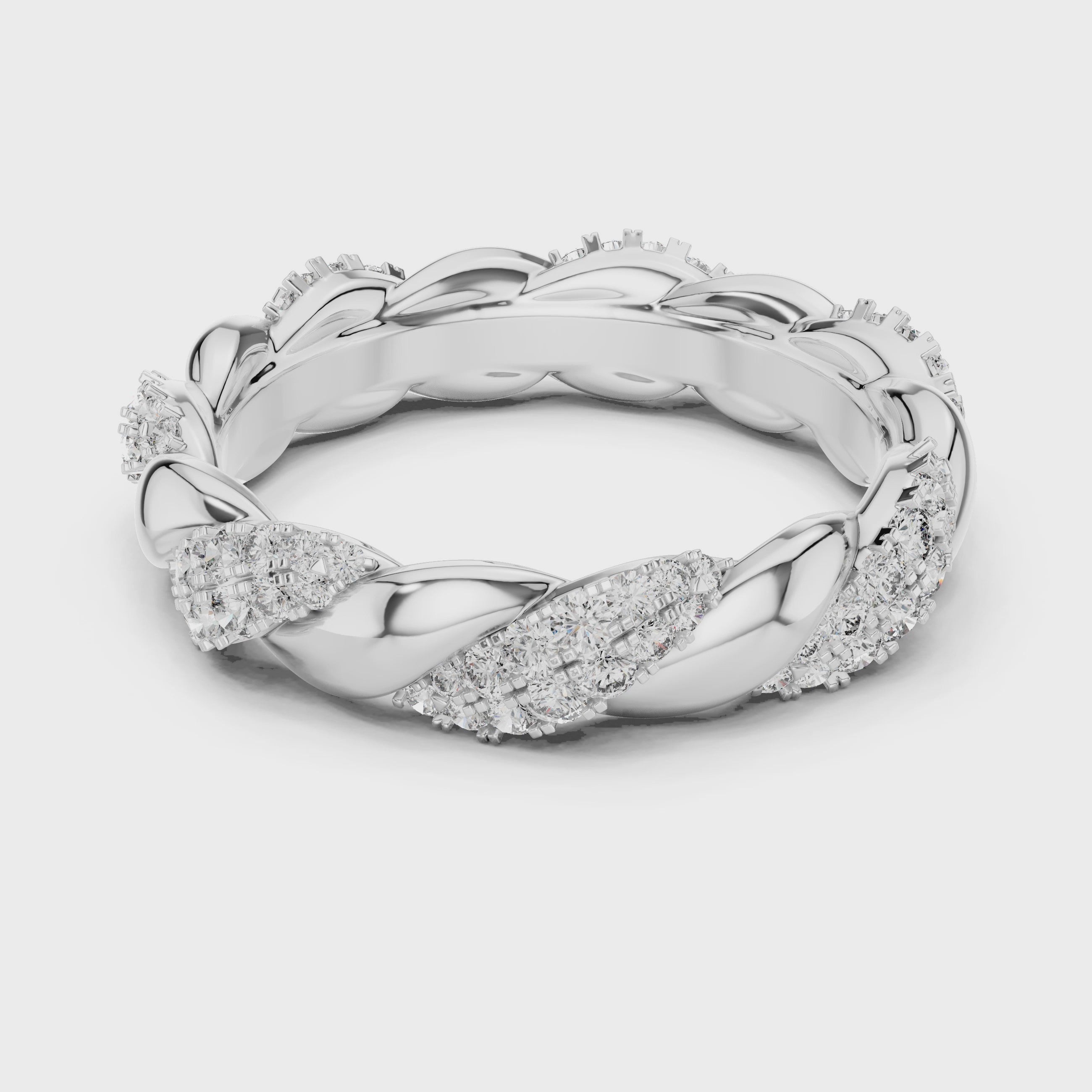Valentina Twisted Moissanite Eternity Band