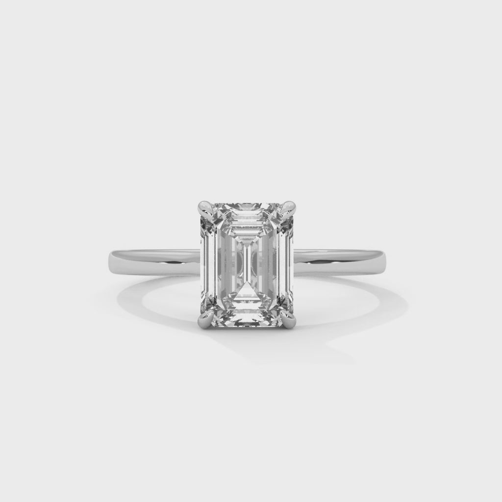 Evelyn Emerald Cut Solitaire Engagement Ring