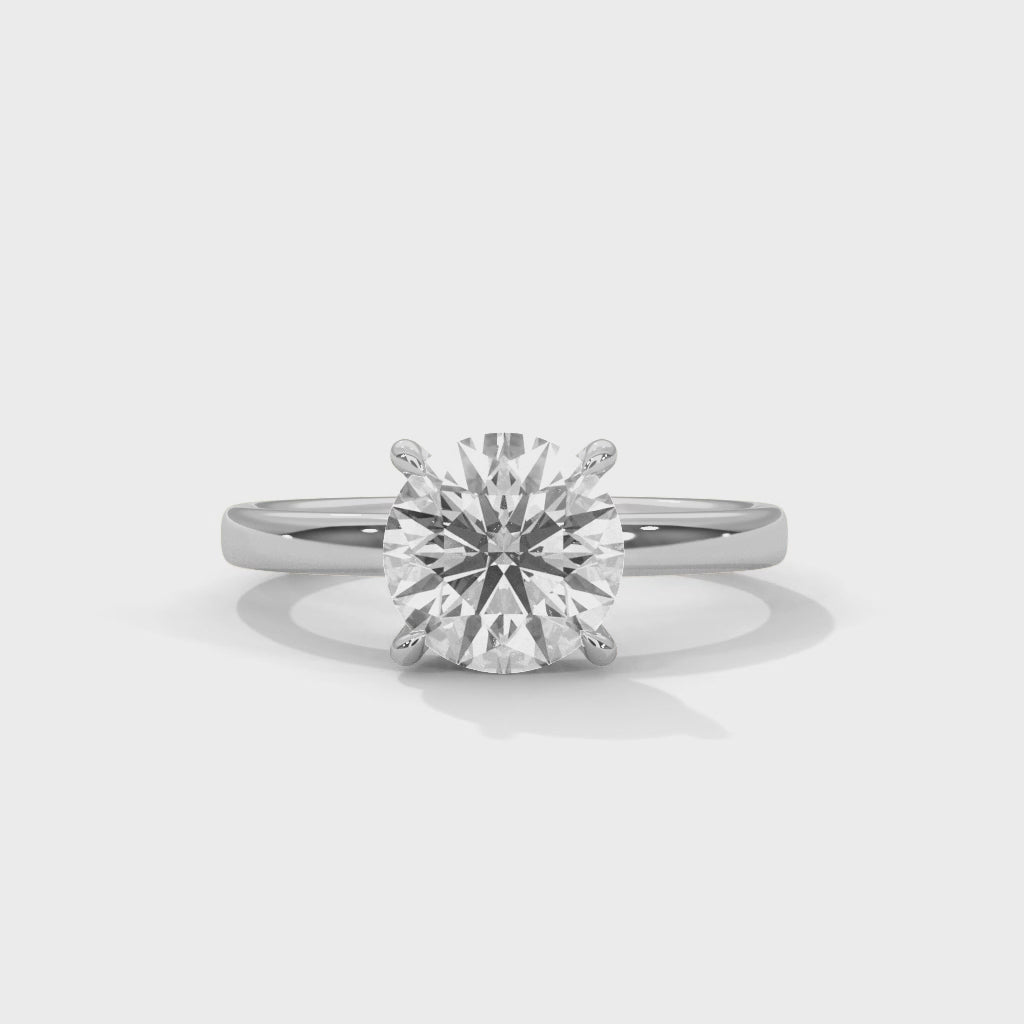 Round Moissanite Solitaire Trendy luxurious Engagement Ring 14K & 18K Gold Plated
