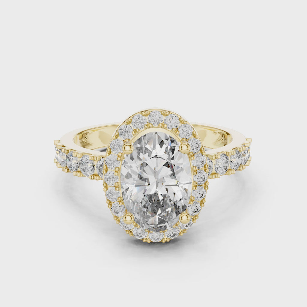 1.60 CT Oval Double Halo Engagement Ring | 925 Sterling Silver