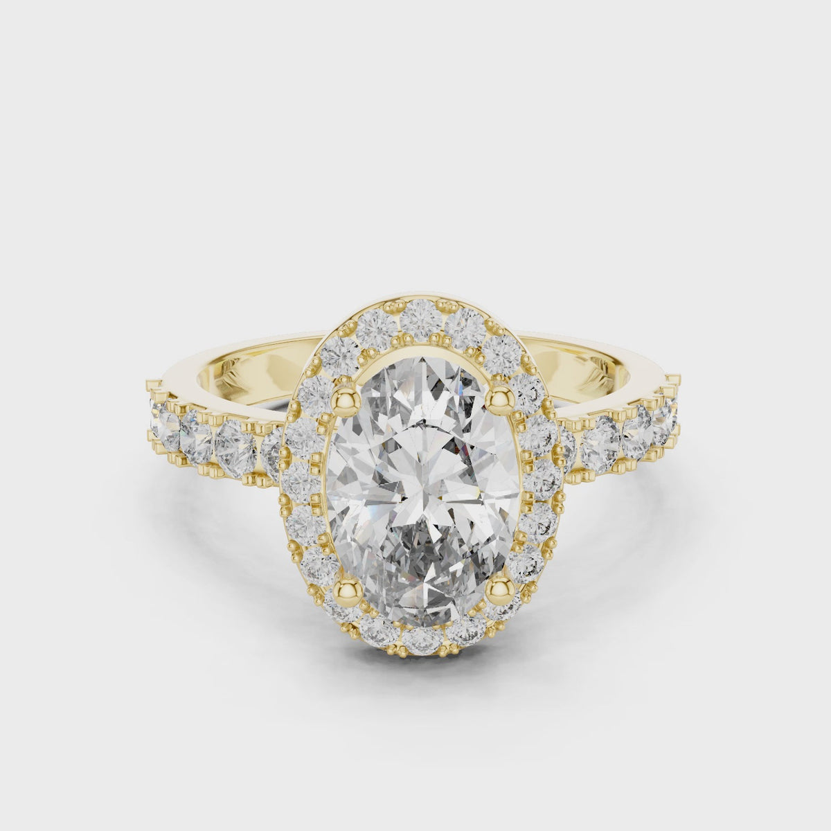 1.60 CT Oval Double Halo Engagement Ring | 925 Sterling Silver