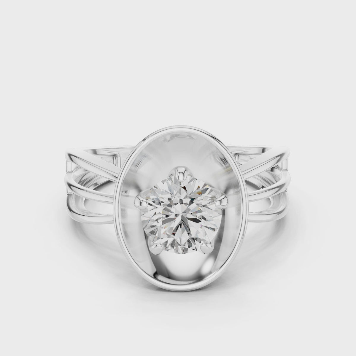 1 CT Round Cut Minimalist Solitaire Engagement Ring | 925 Sterling Silver & 18K Plating