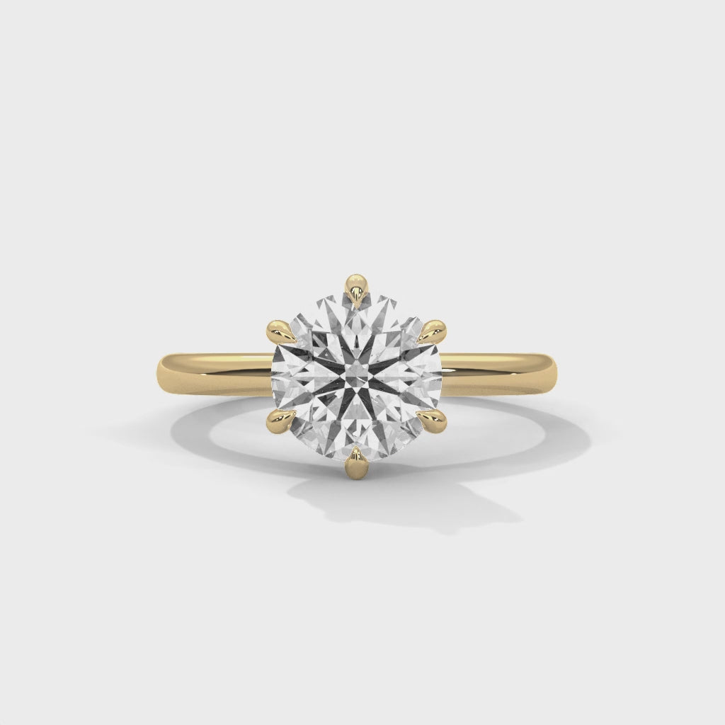 Round Moissanite Solitaire Ring Custom Engagement Ring