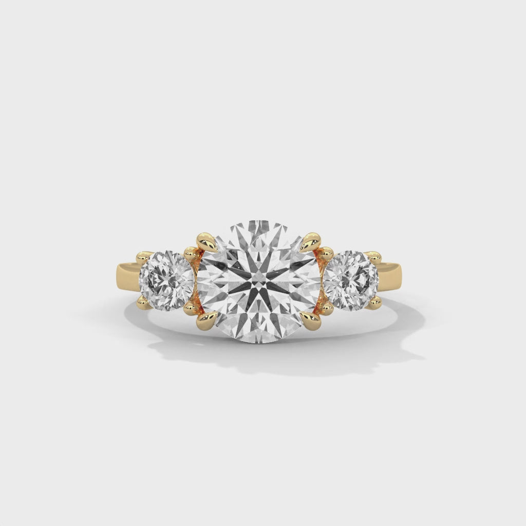 Vivienne Three-Stone Moissanite Engagement Ring
