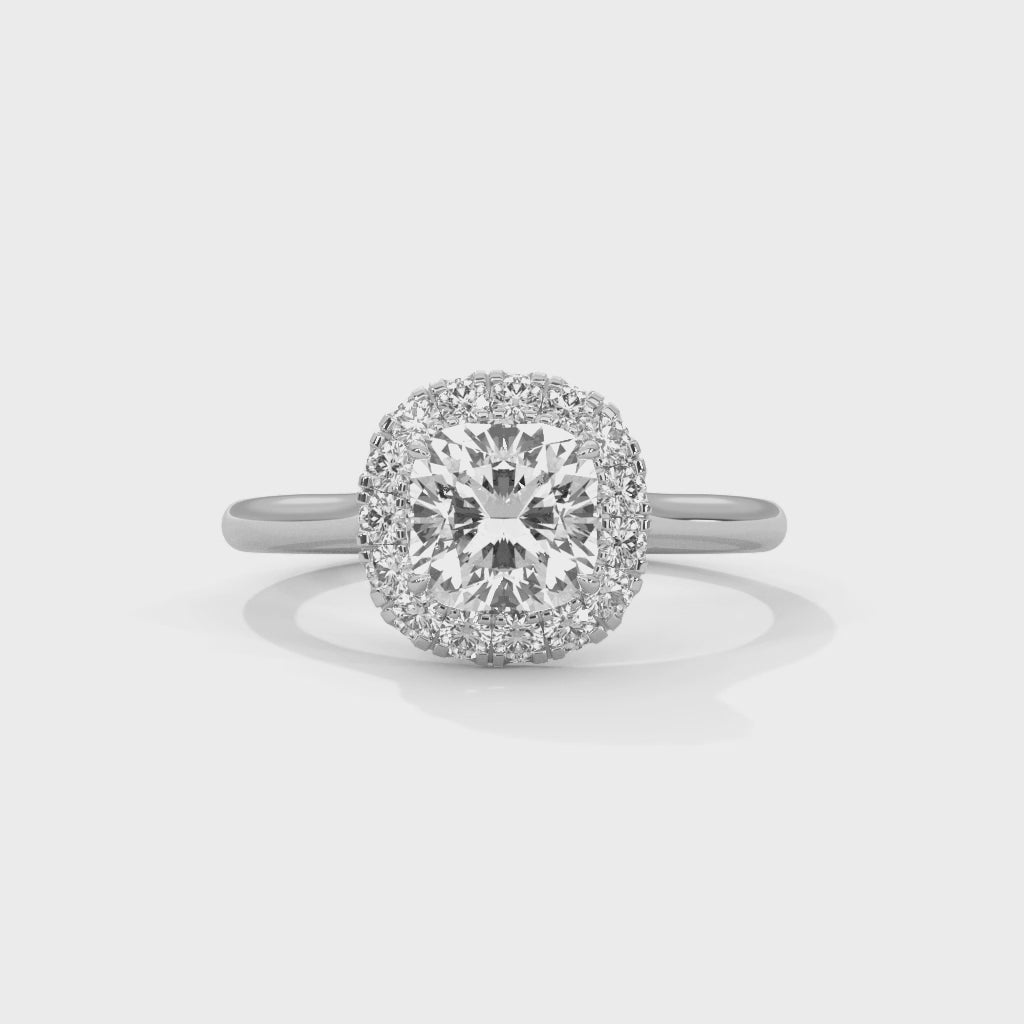 Cushion Cut Halo Moissanite Ring Custom Trendy elegant custom Engagement Ring