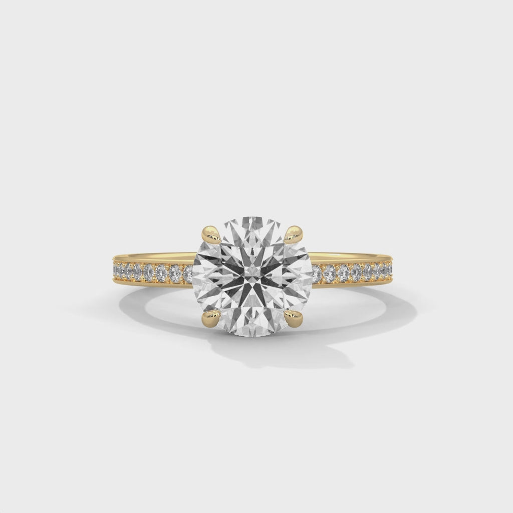Aurora Classic Pavé Solitaire Engagement Ring