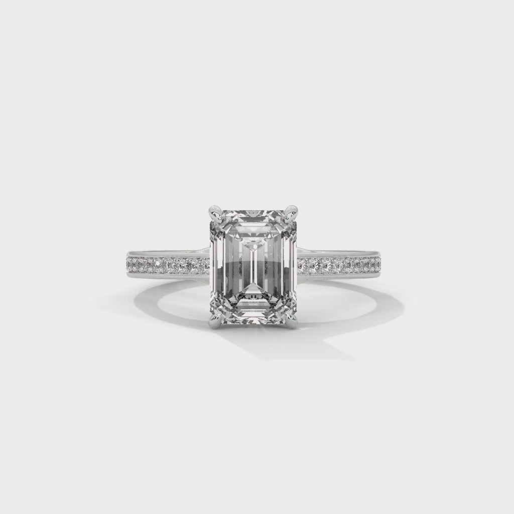 Valencia Radiant Cathedral Pavé Engagement Ring