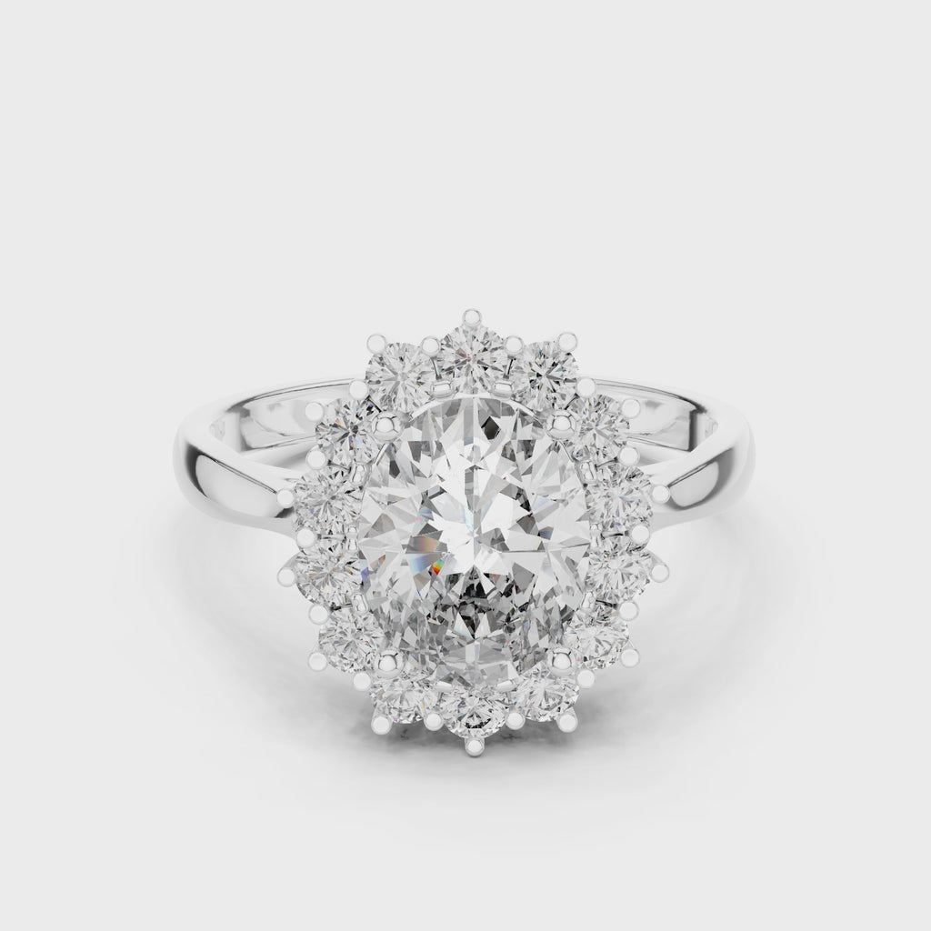 Victoria 2 CT Oval Halo Moissanite Ring