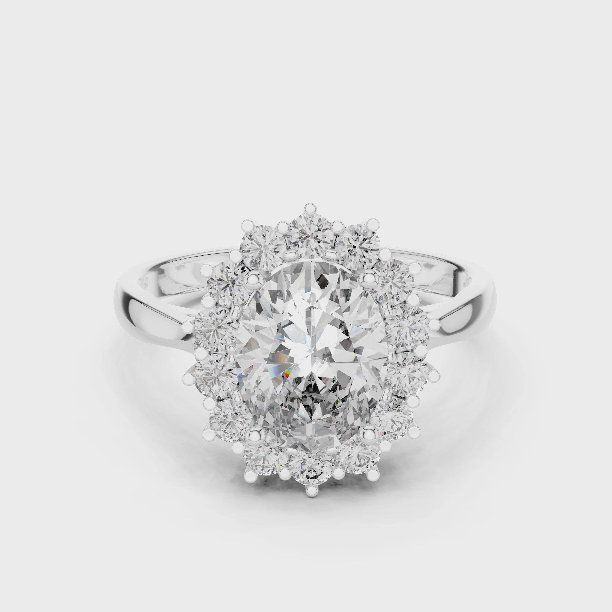 Victoria 2 CT Oval Halo Moissanite Ring