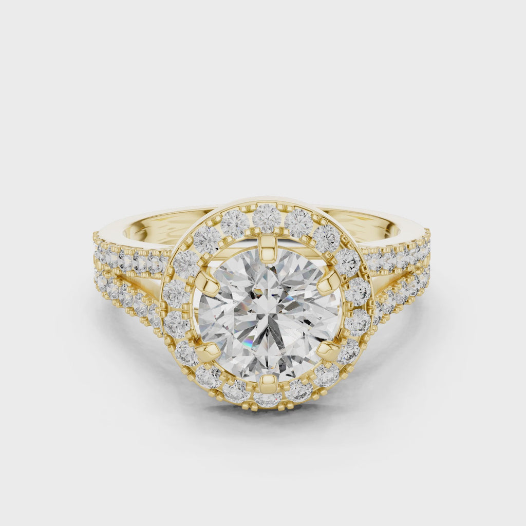1.25 CT Round Double Halo Engagement Ring | 925 Sterling Silver